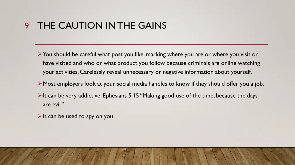the caution in the gains 2