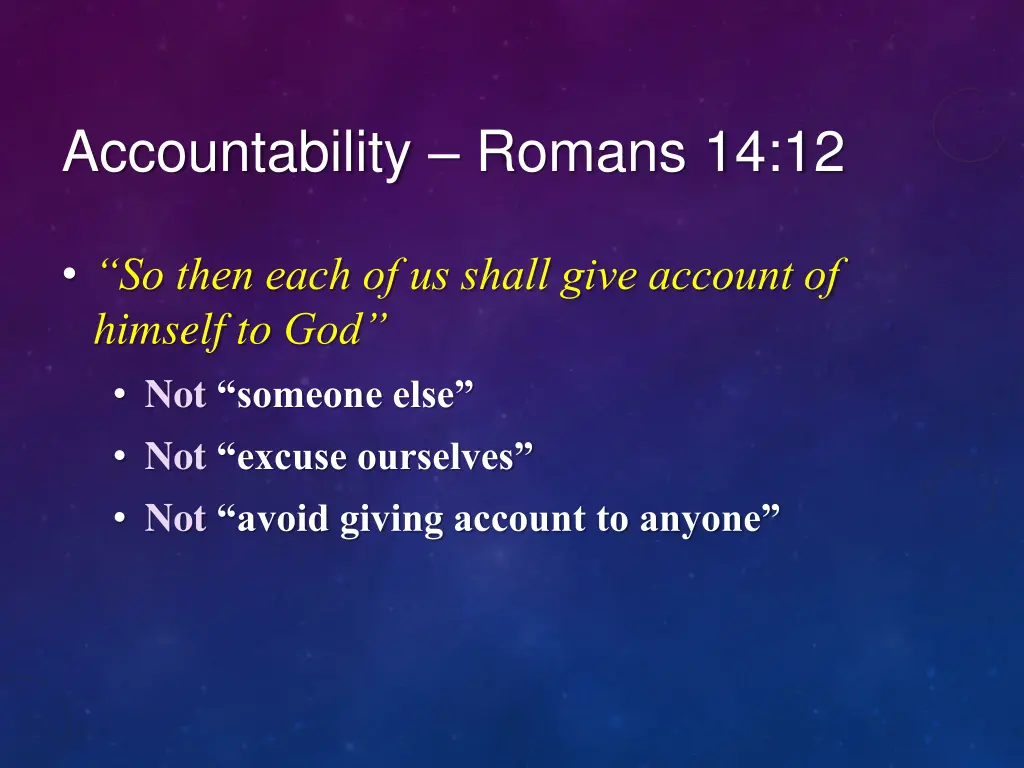 accountability romans 14 12 1