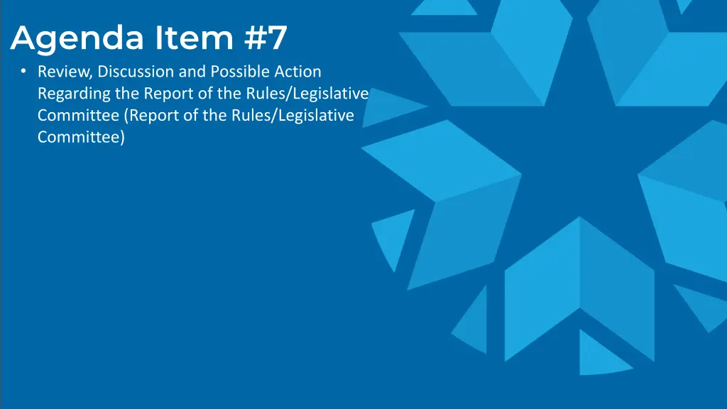 agenda item 7 review discussion and possible