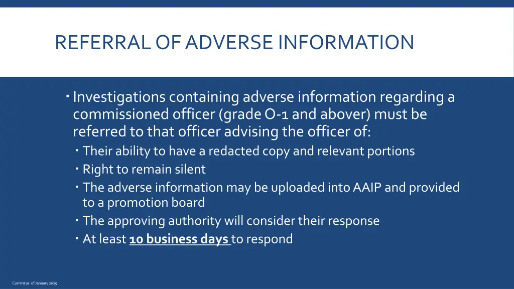 referral of adverse information