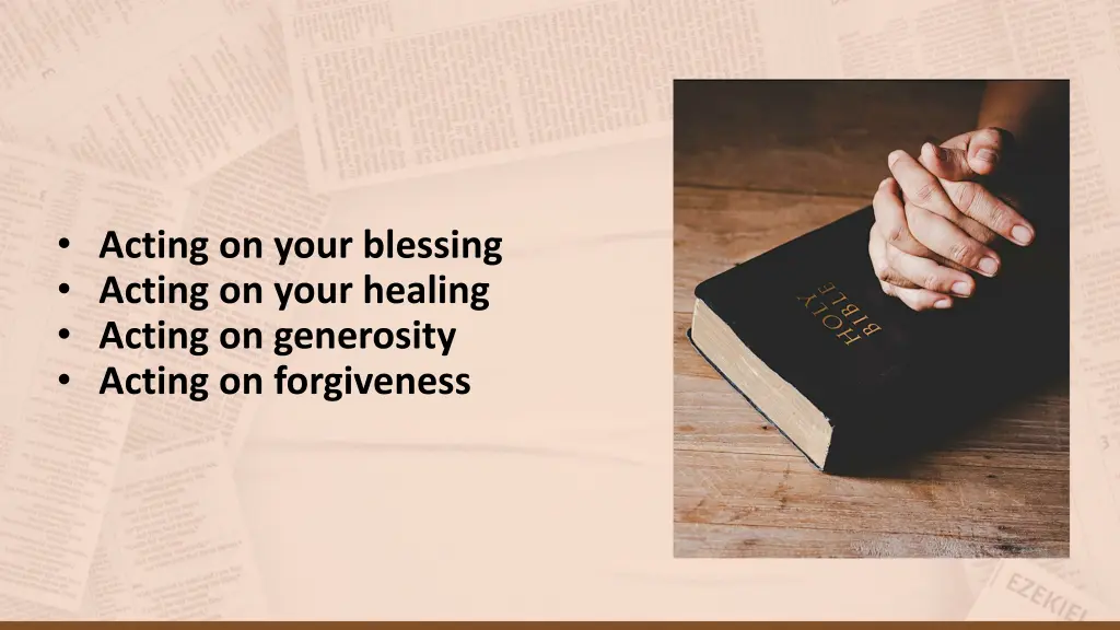 acting on your blessing acting on your healing