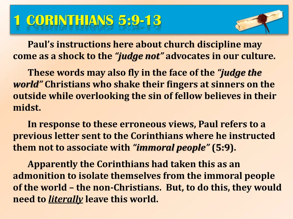 1 corinthians 5 9 13 1