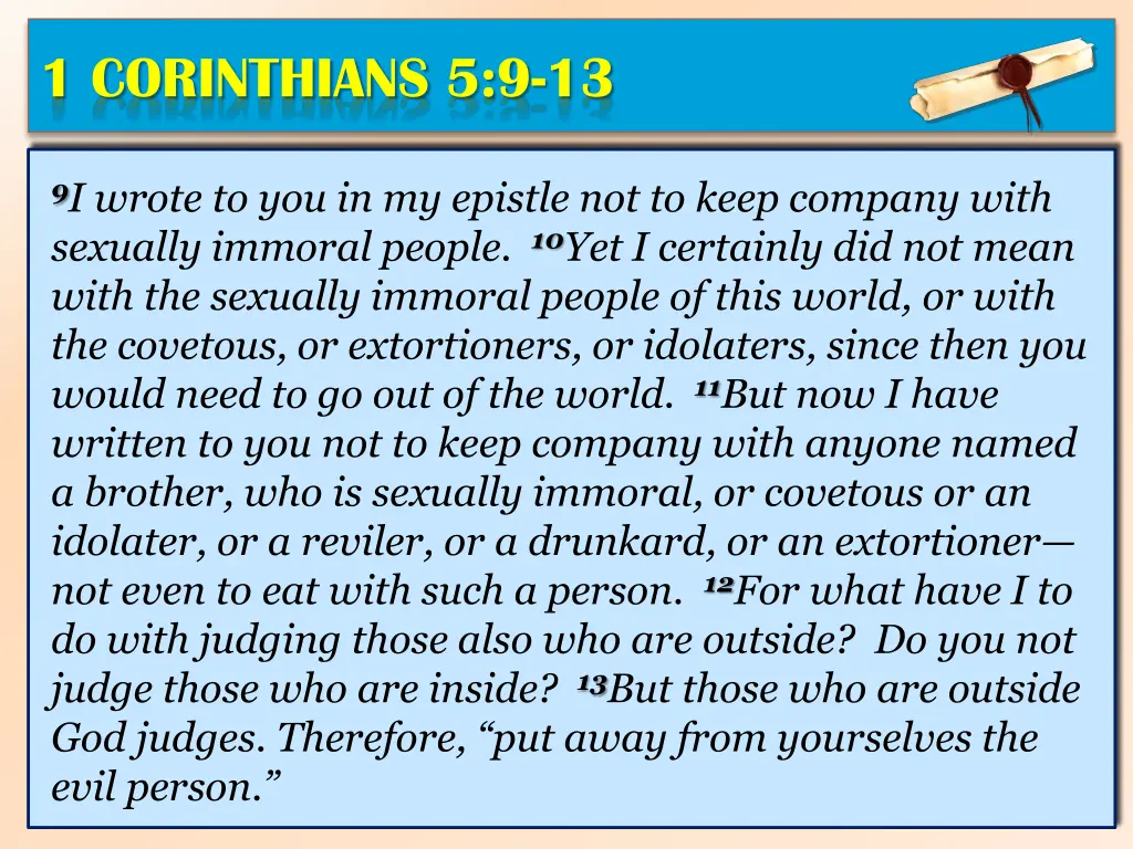 1 corinthians 5 9 13