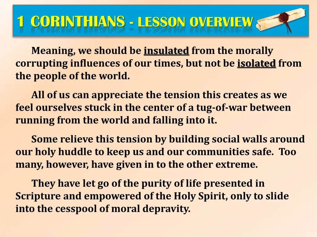 1 corinthians lesson overview 1