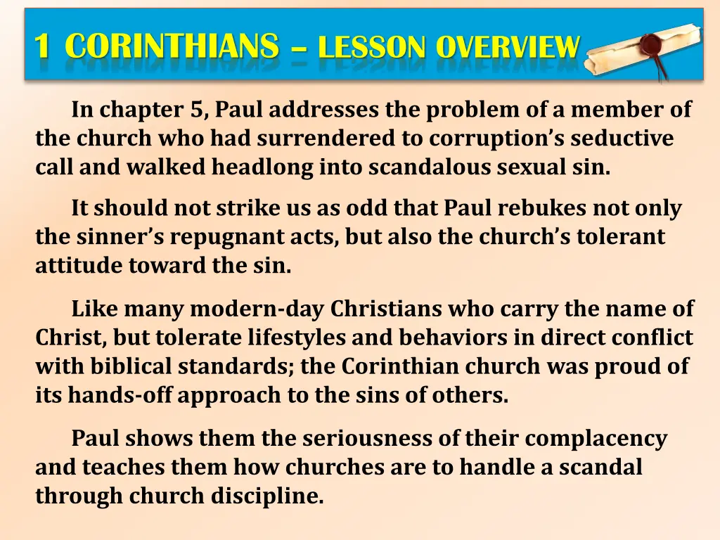 1 corinthians lesson overview 2