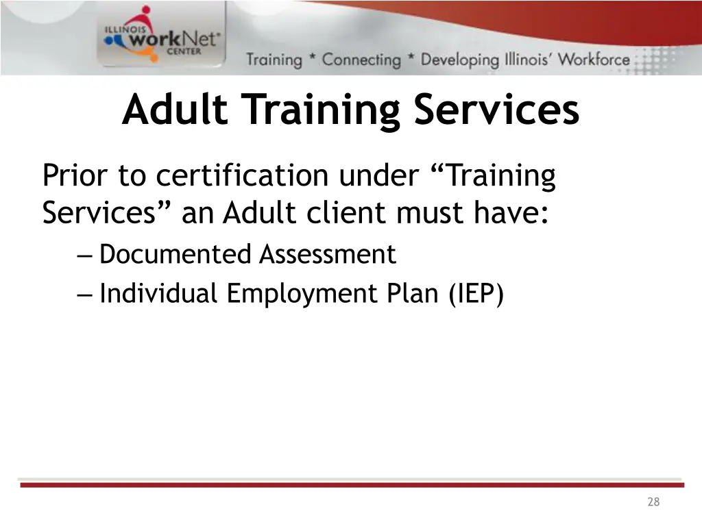 adult training services