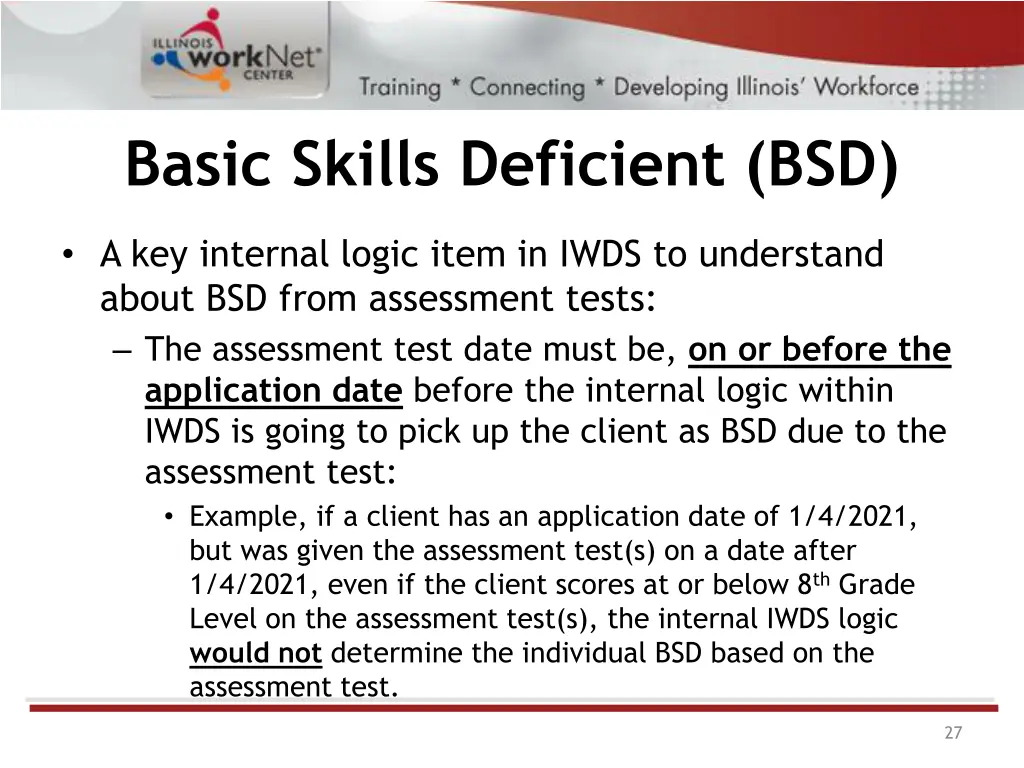 basic skills deficient bsd