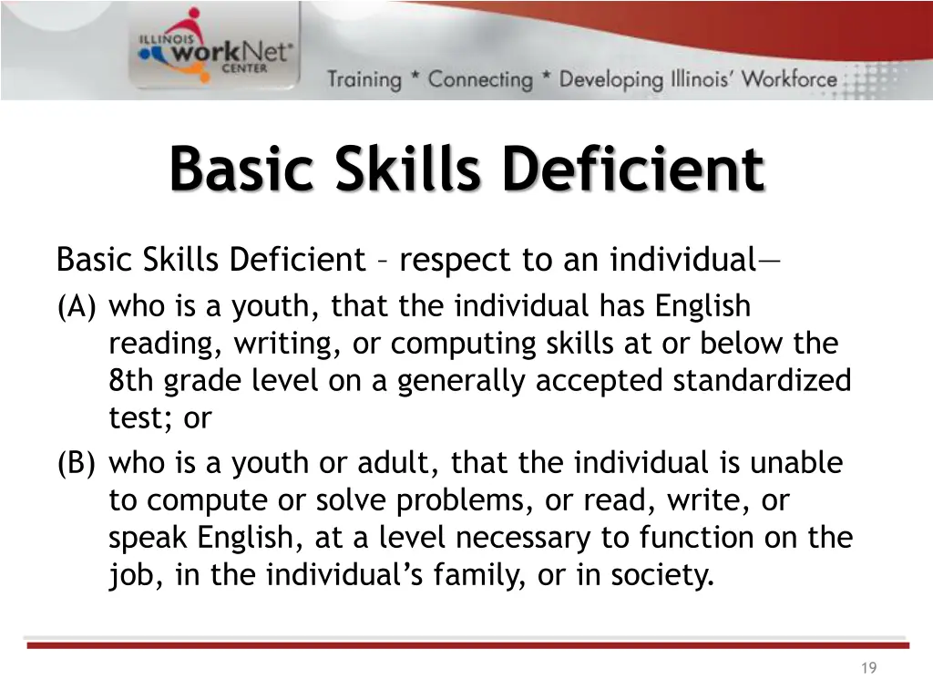 basic skills deficient