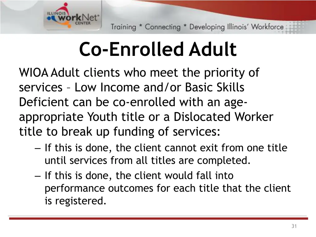 co enrolled adult wioa adult clients who meet