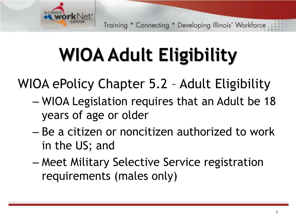 wioa adult eligibility