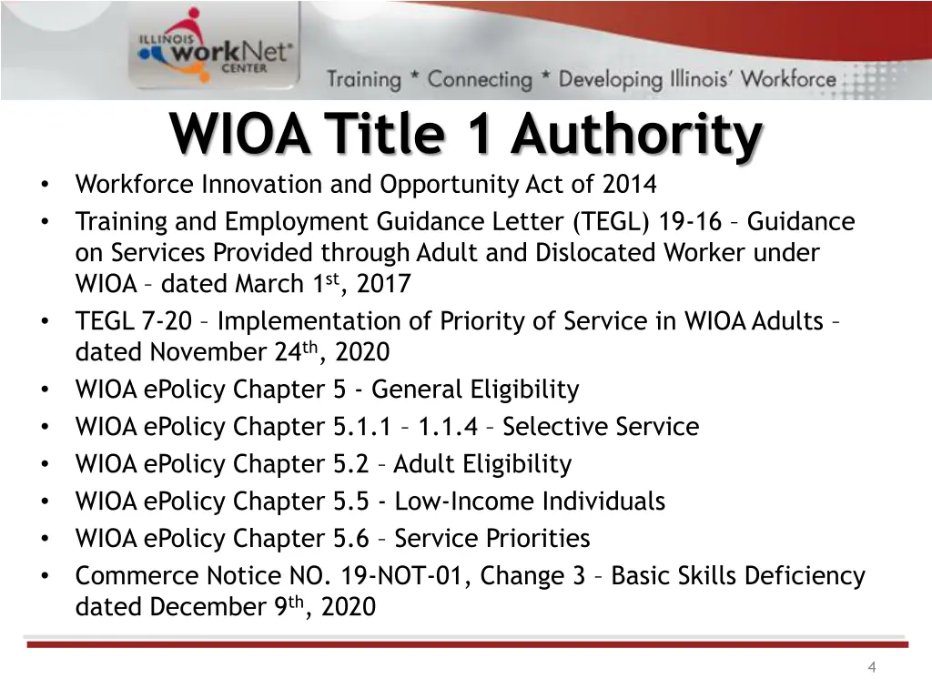 wioa title 1 authority workforce innovation
