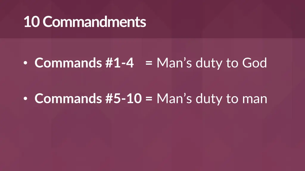 10 commandments