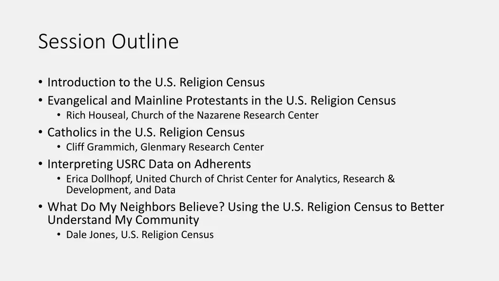 session outline 1