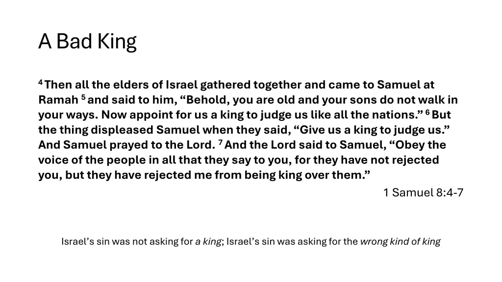 a bad king