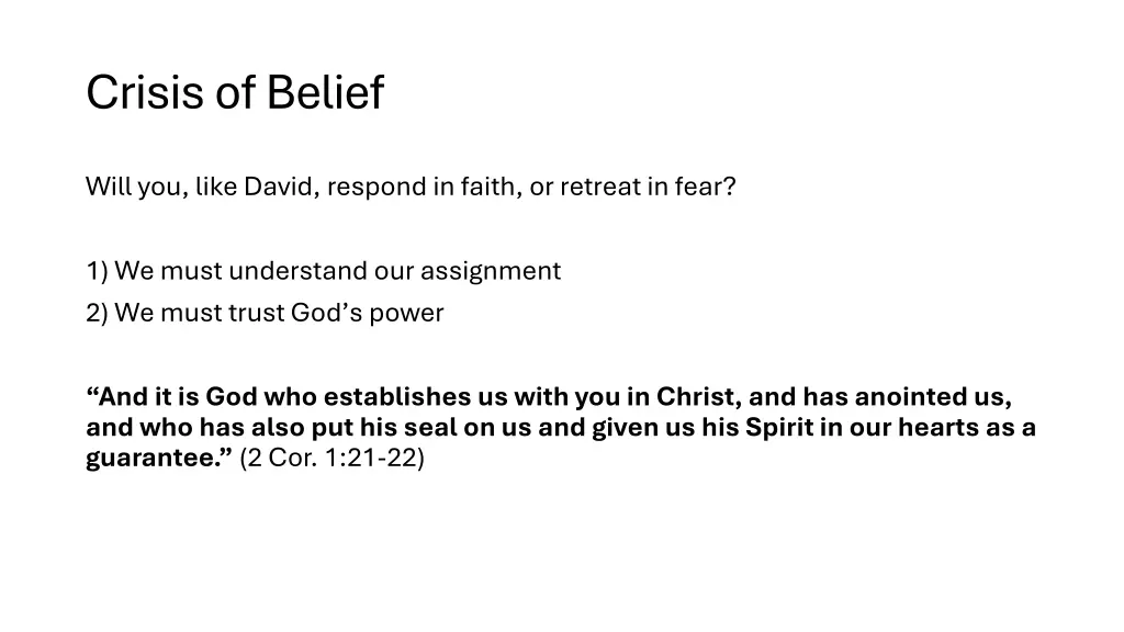 crisis of belief 2