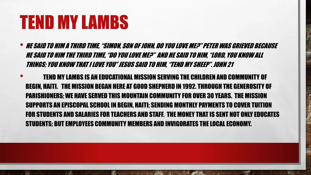 tend my lambs