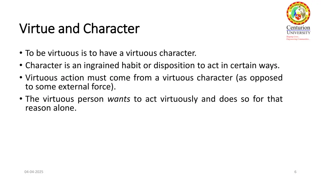 virtue and character virtue and character