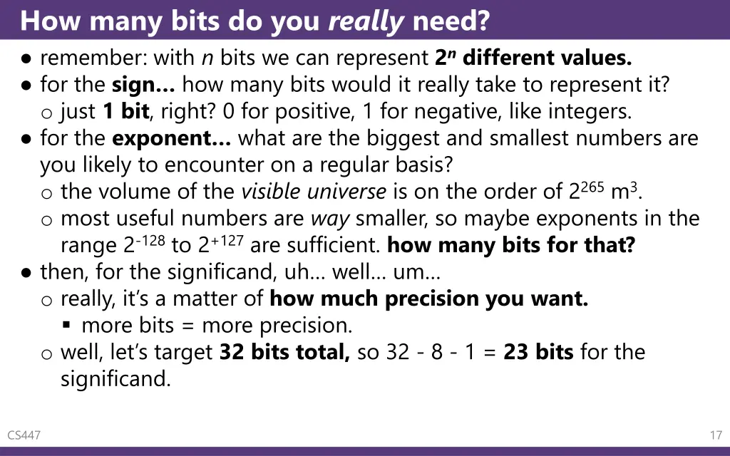 how many bits do you really need remember with