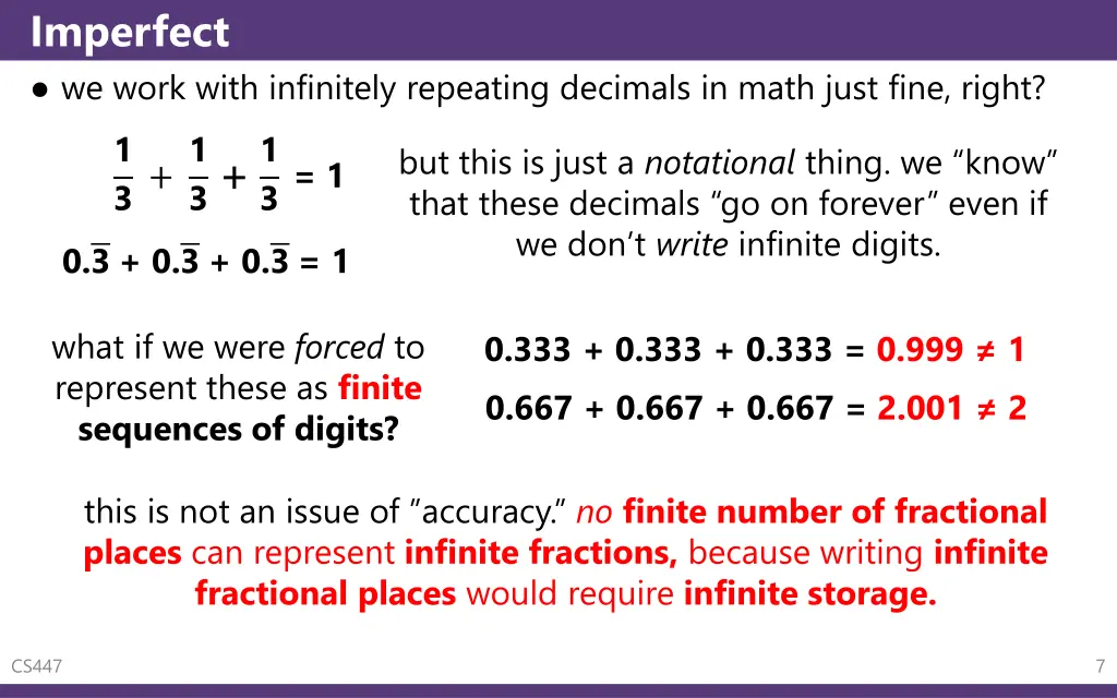 imperfect we work with infinitely repeating