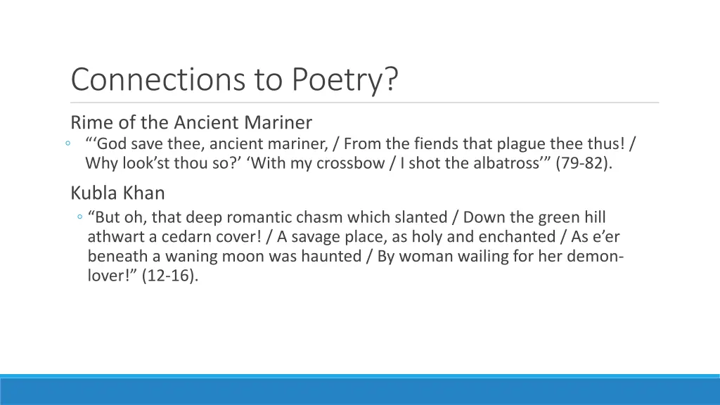 connections to poetry
