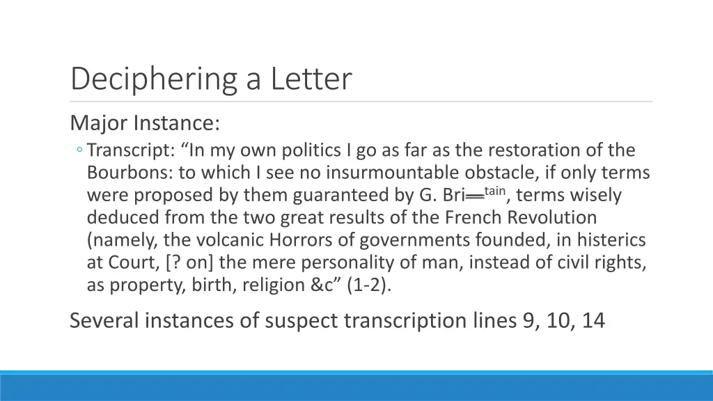 deciphering a letter
