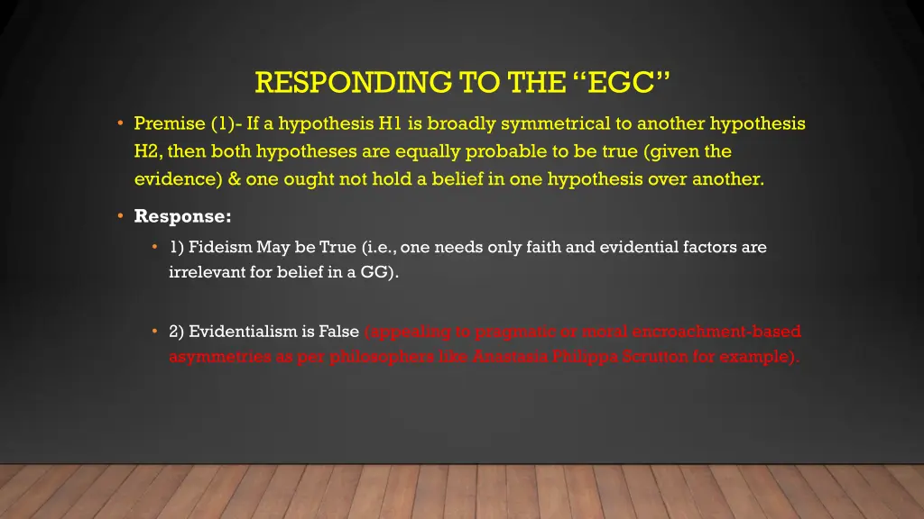 responding to the egc 1