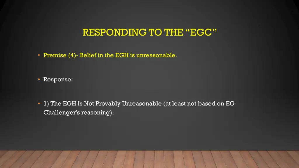 responding to the egc 2
