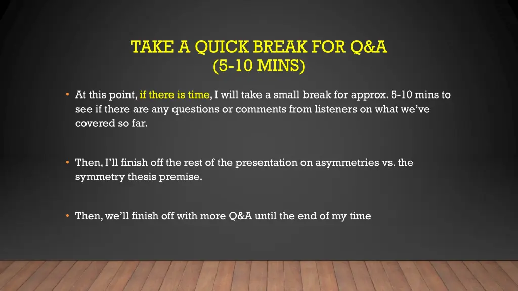 take a quick break for q a 5 10 mins