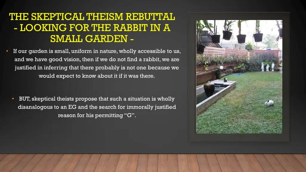the skeptical theism rebuttal looking