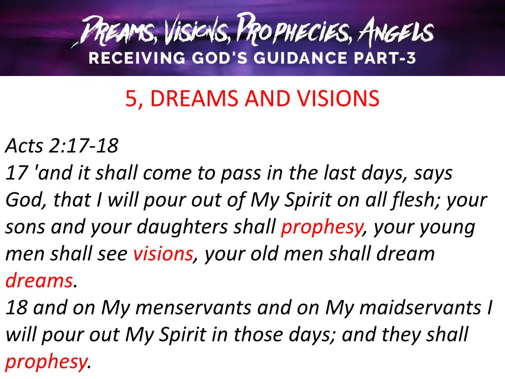 5 dreams and visions