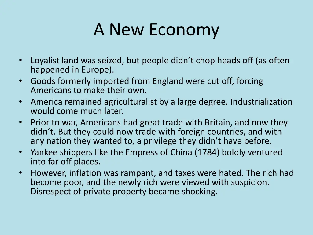 a new economy