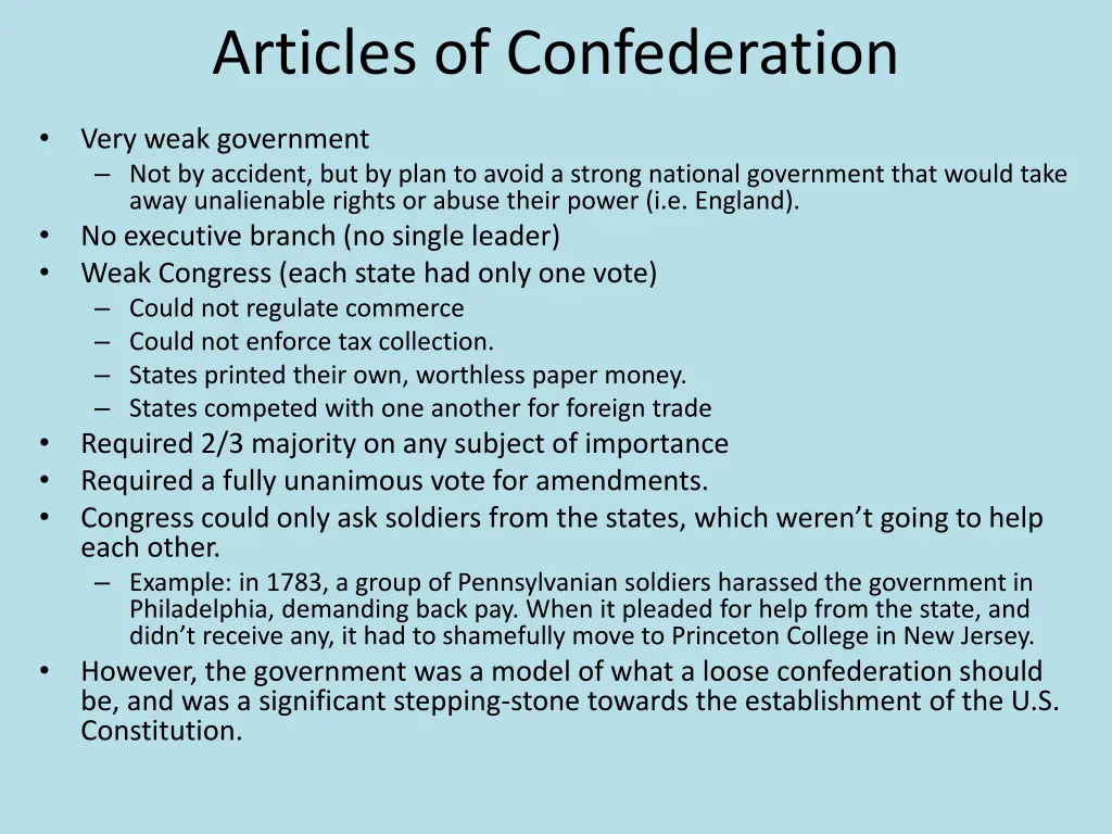 articles of confederation