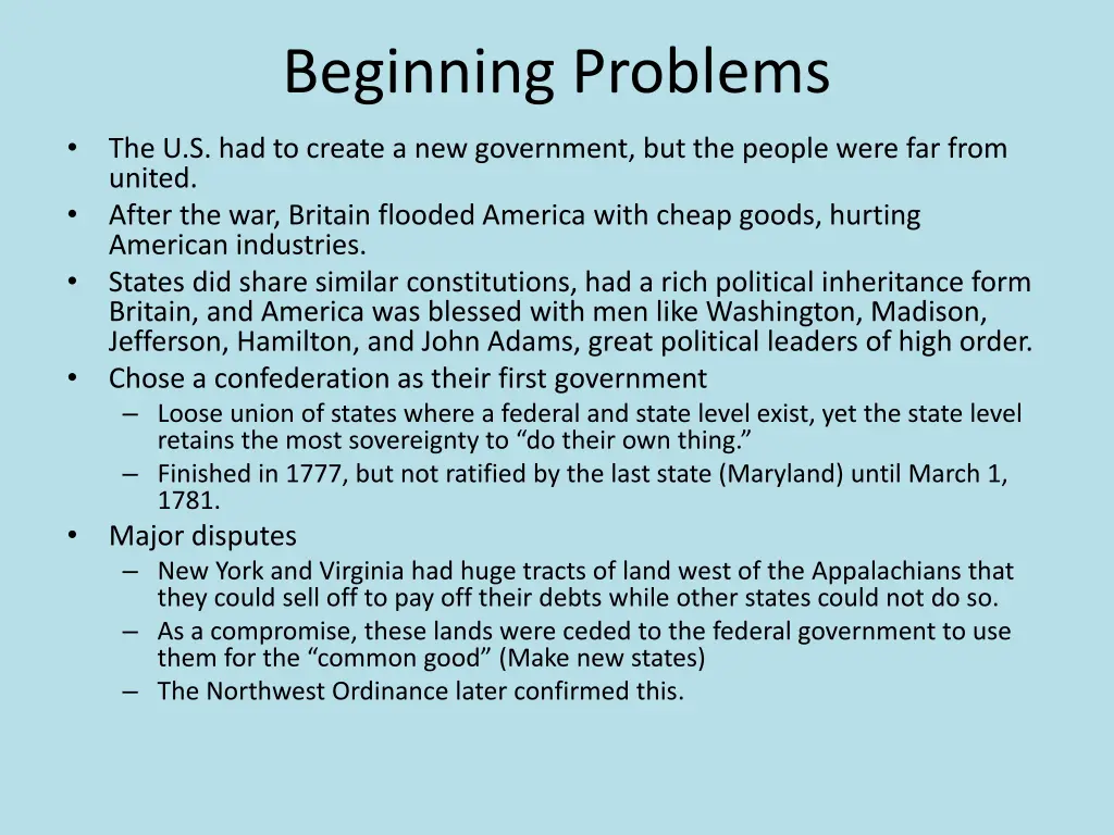beginning problems