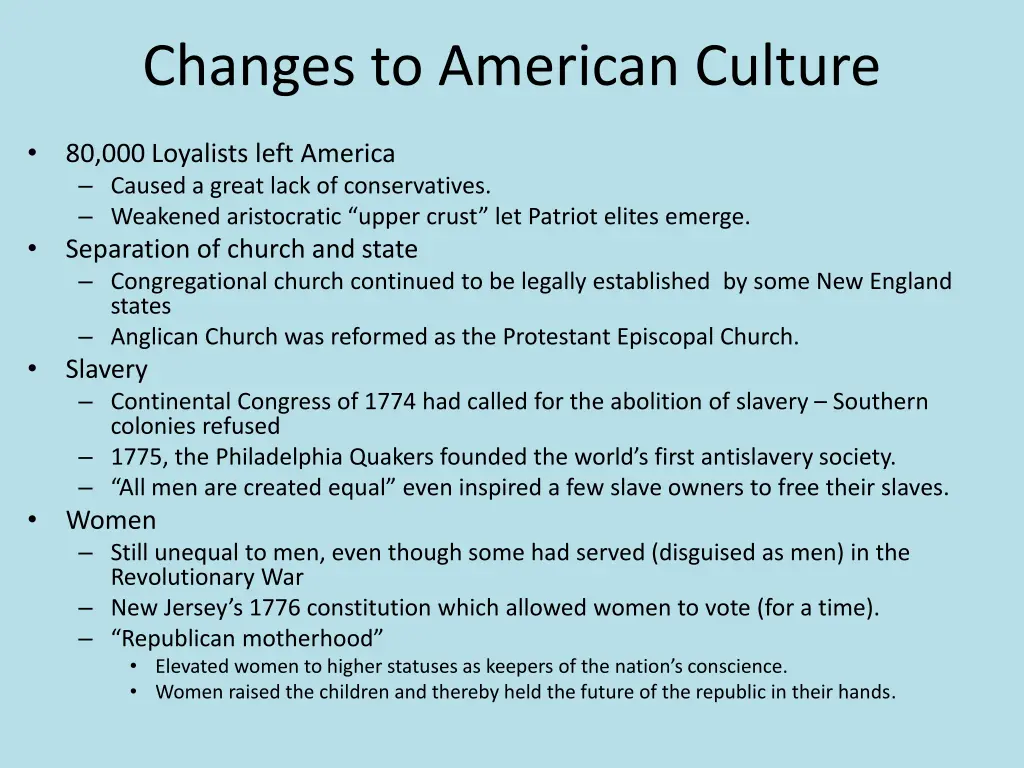 changes to american culture