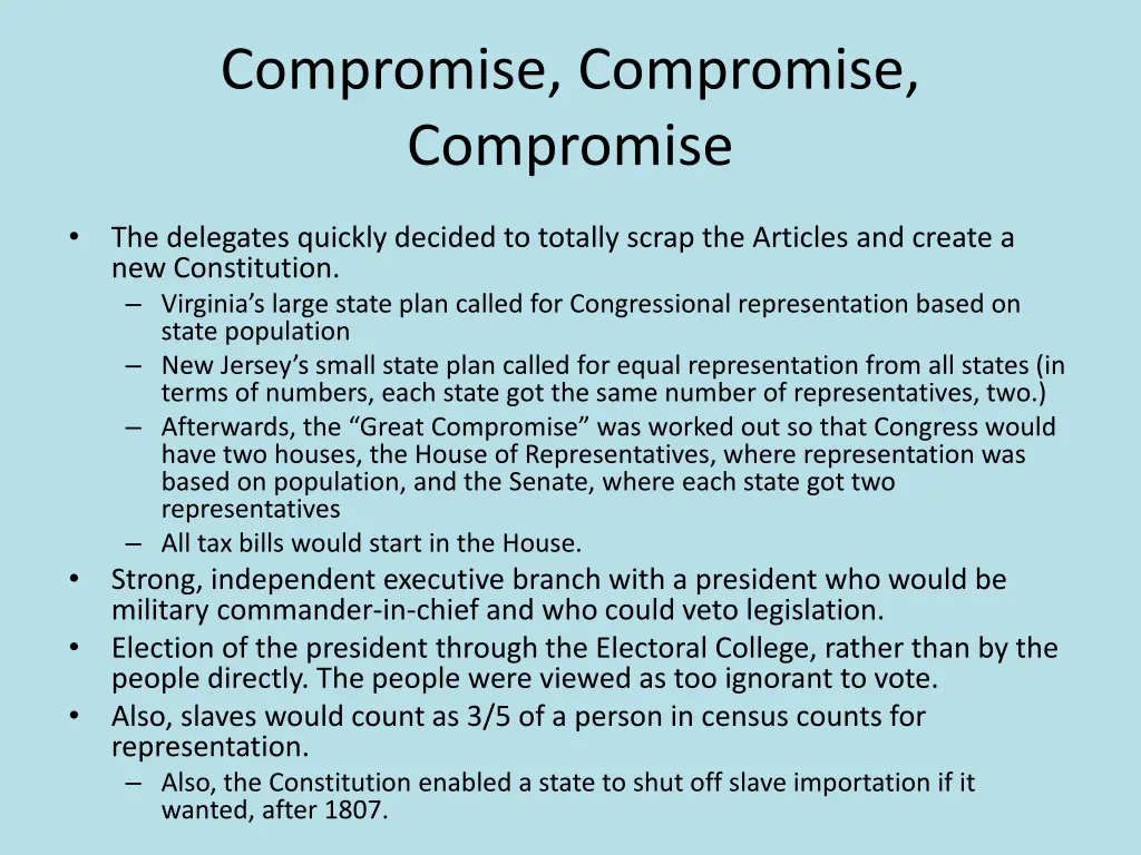compromise compromise compromise
