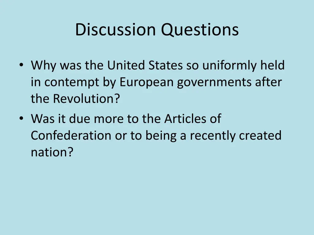 discussion questions