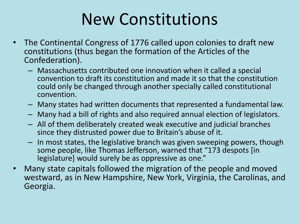 new constitutions