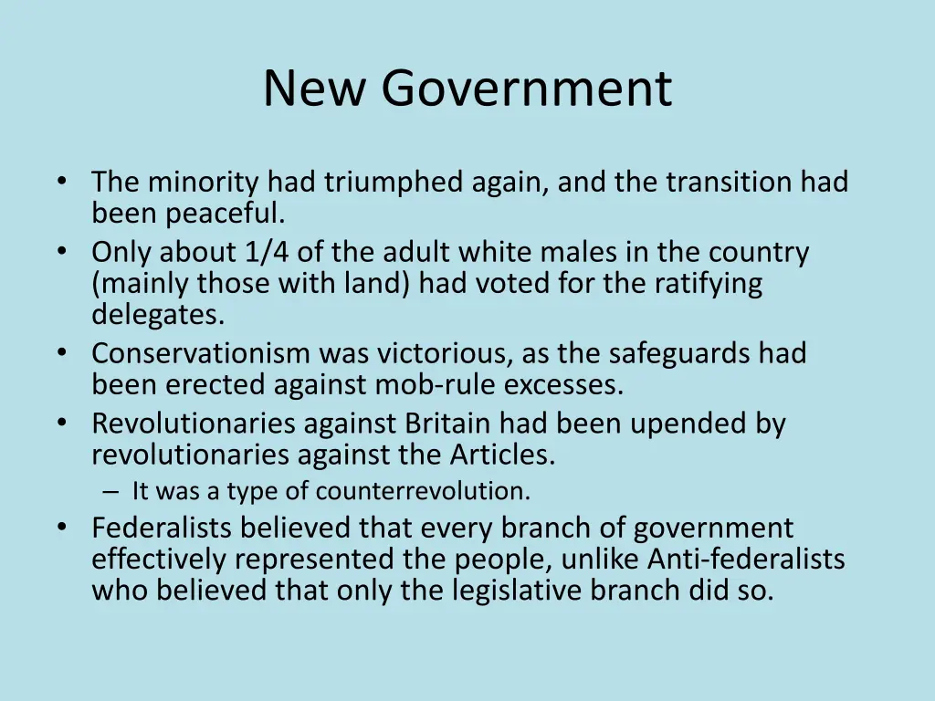 new government