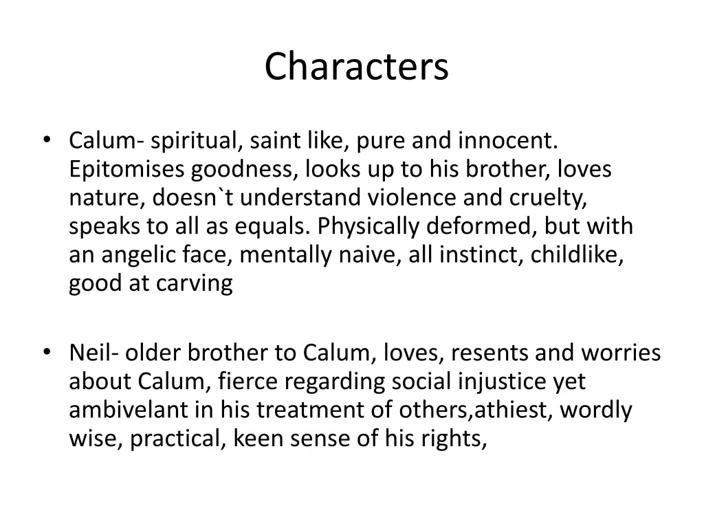 characters