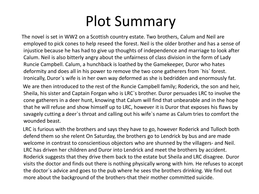 plot summary