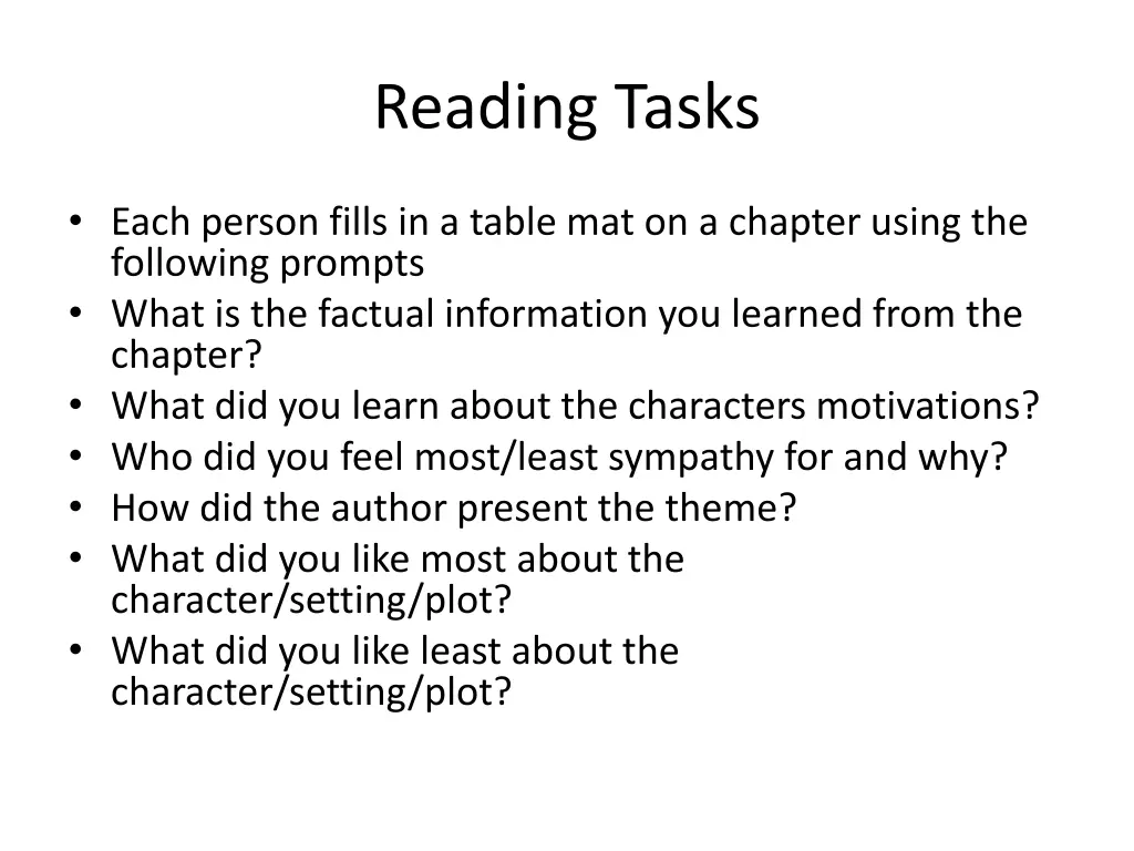 reading tasks 1