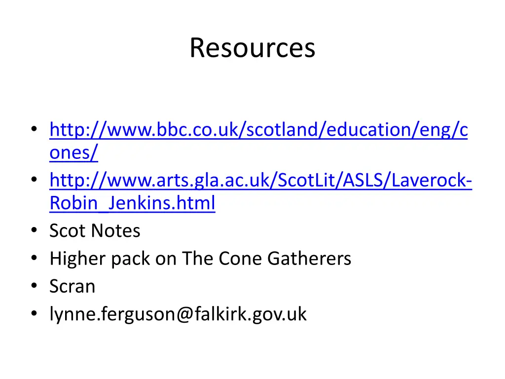 resources