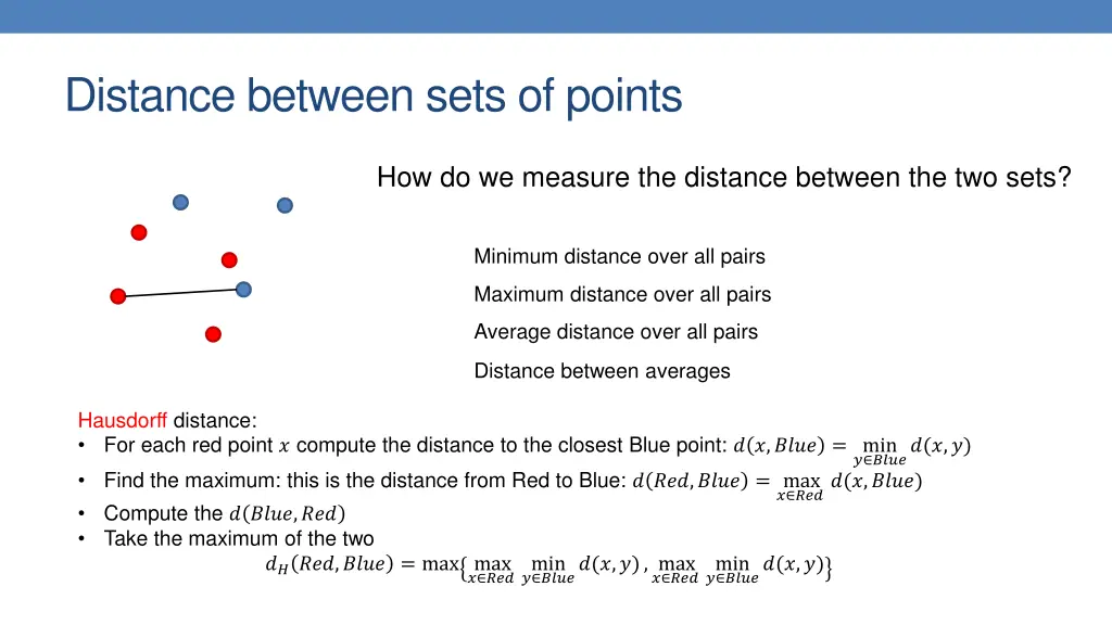 distance between sets of points 8