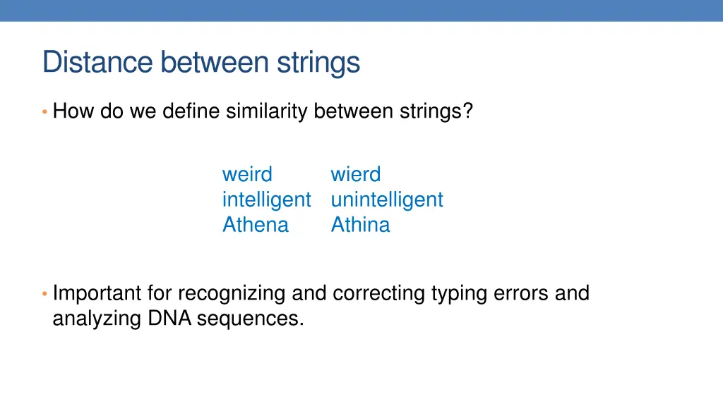 distance between strings