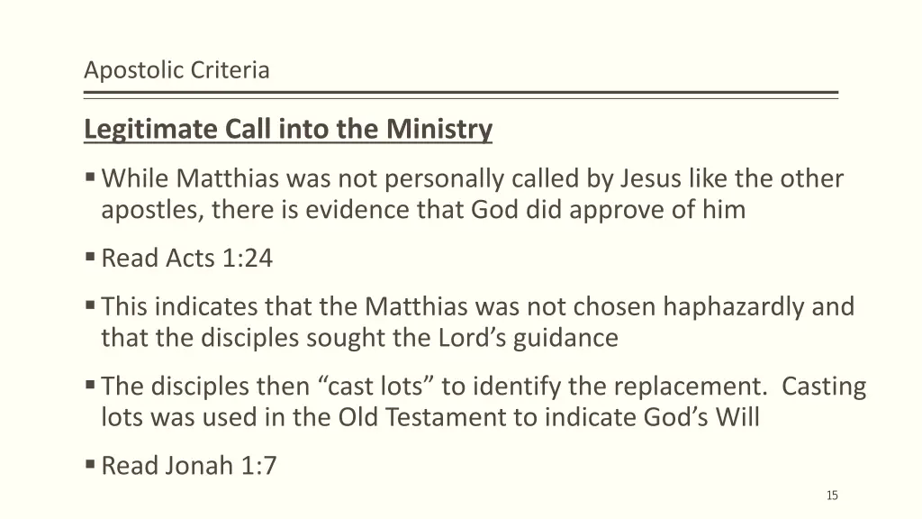 apostolic criteria 2