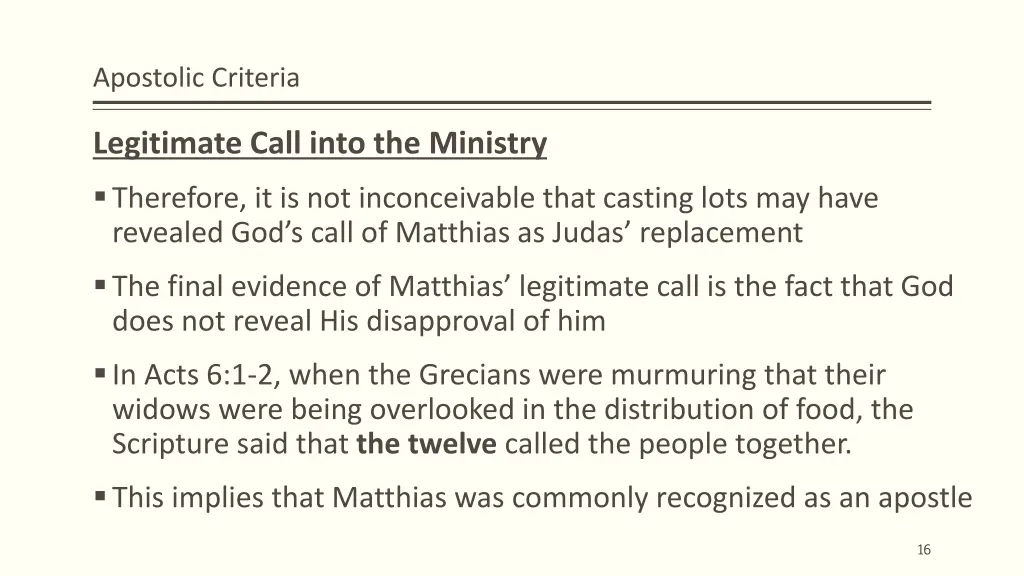 apostolic criteria 3