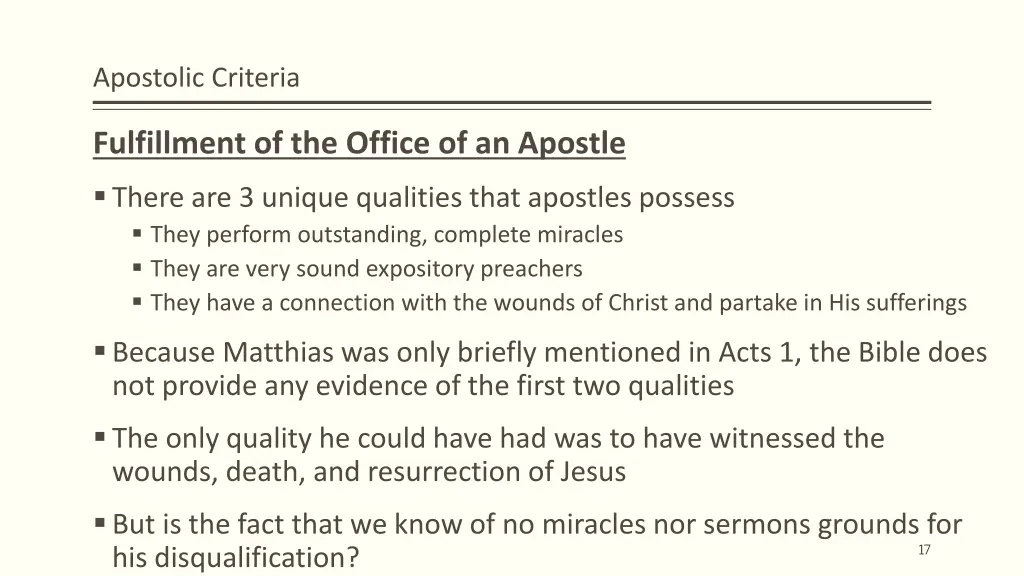 apostolic criteria 4
