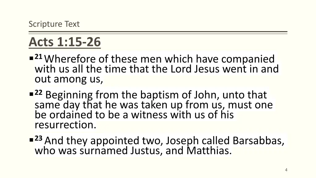 scripture text acts 1 15 26 21 wherefore of these
