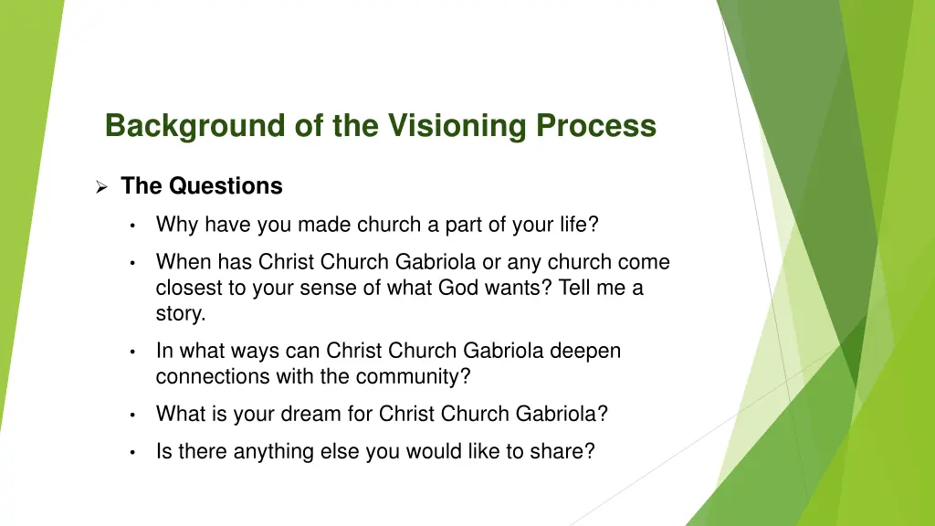 background of the visioning process 2