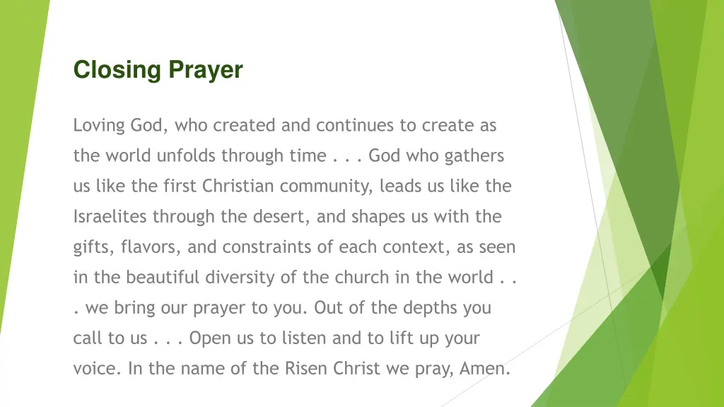 closing prayer